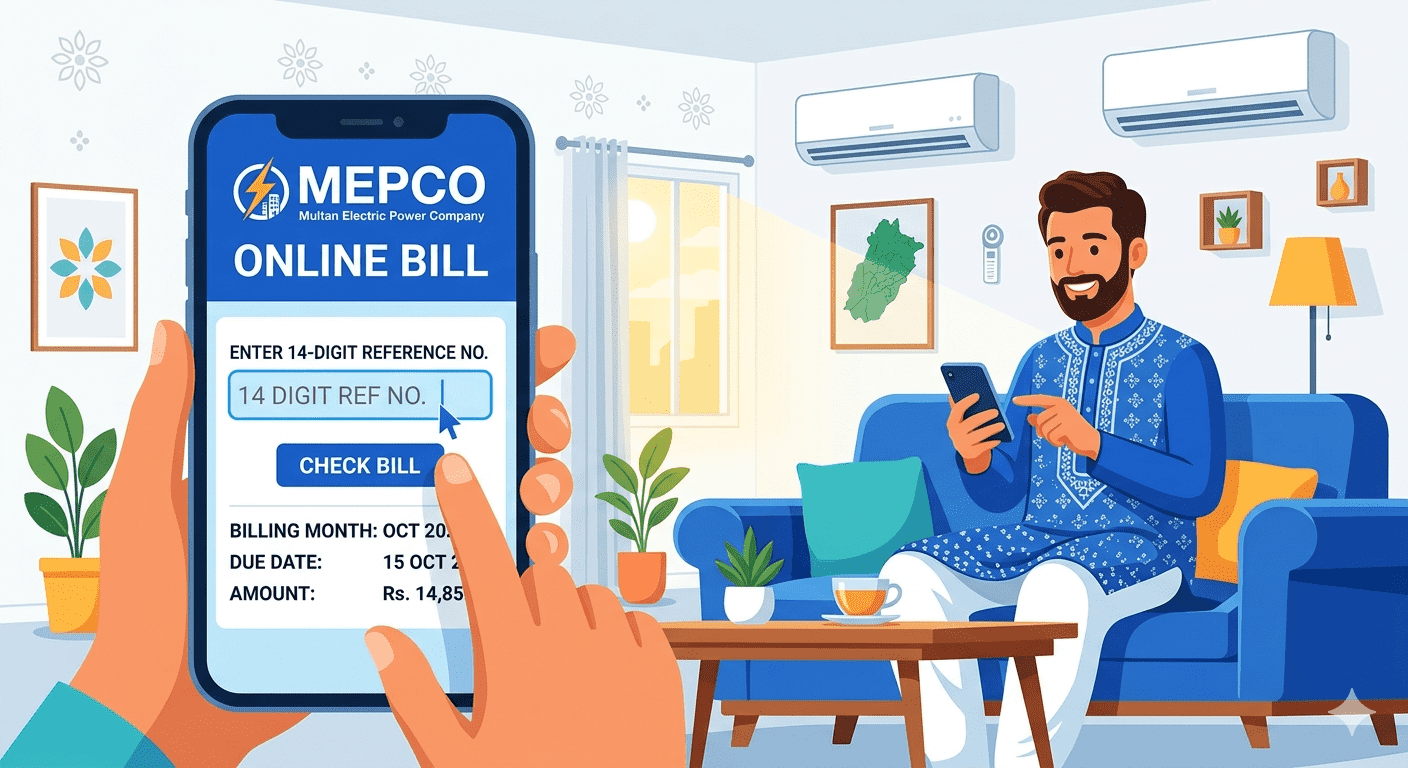 How to Check MEPCO Bill Online Using Reference Number